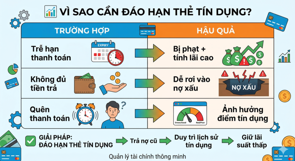 Vì sao phải đáo hạn thẻ tín dụng