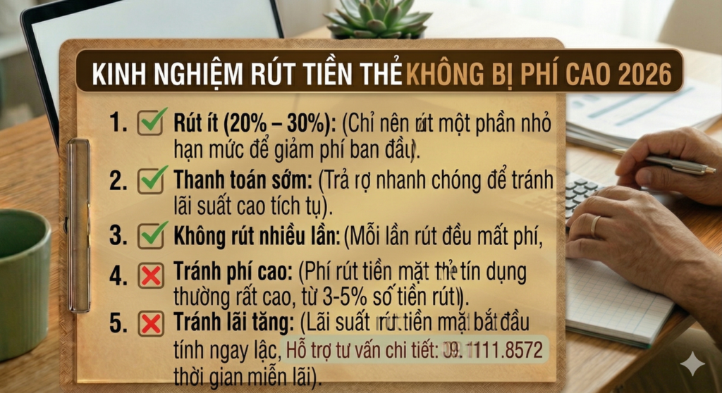 Chia sẻ kinh nghiệm rút tiền thẻ tín dụng không bị phí cao và tối ưu chi phí