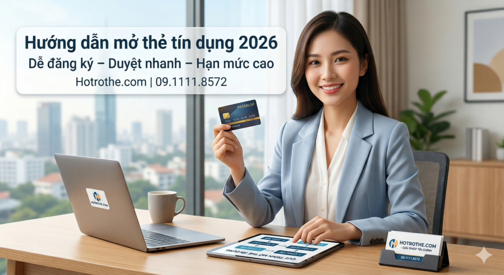 Hướng dẫn mở thẻ tín dụng chi tiết cho người mới 2026 giúp đăng ký nhanh, dễ duyệt và quản lý tài chính hiệu quả