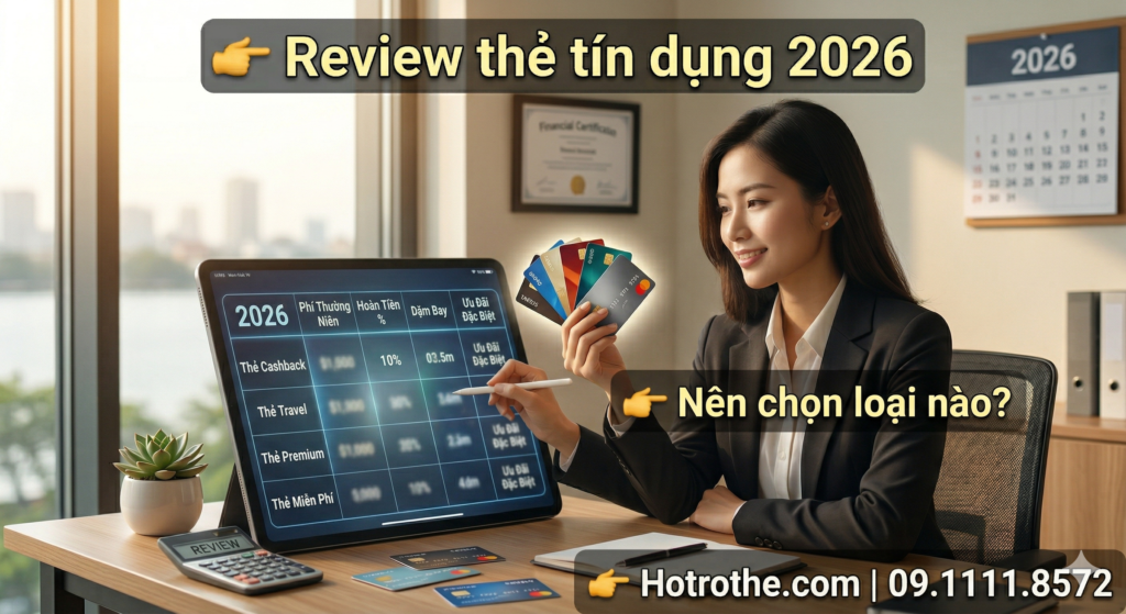 Review các loại thẻ tín dụng phổ biến giúp chọn loại thẻ phù hợp nhu cầu tài chính năm 2026