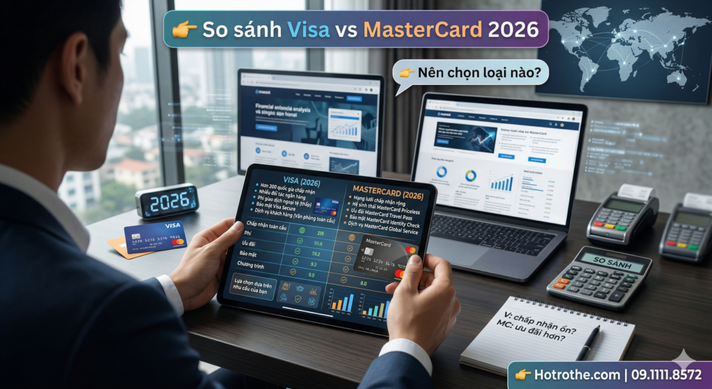 So sánh thẻ Visa và MasterCard về ưu đãi phí và phạm vi sử dụng giúp chọn loại thẻ phù hợp