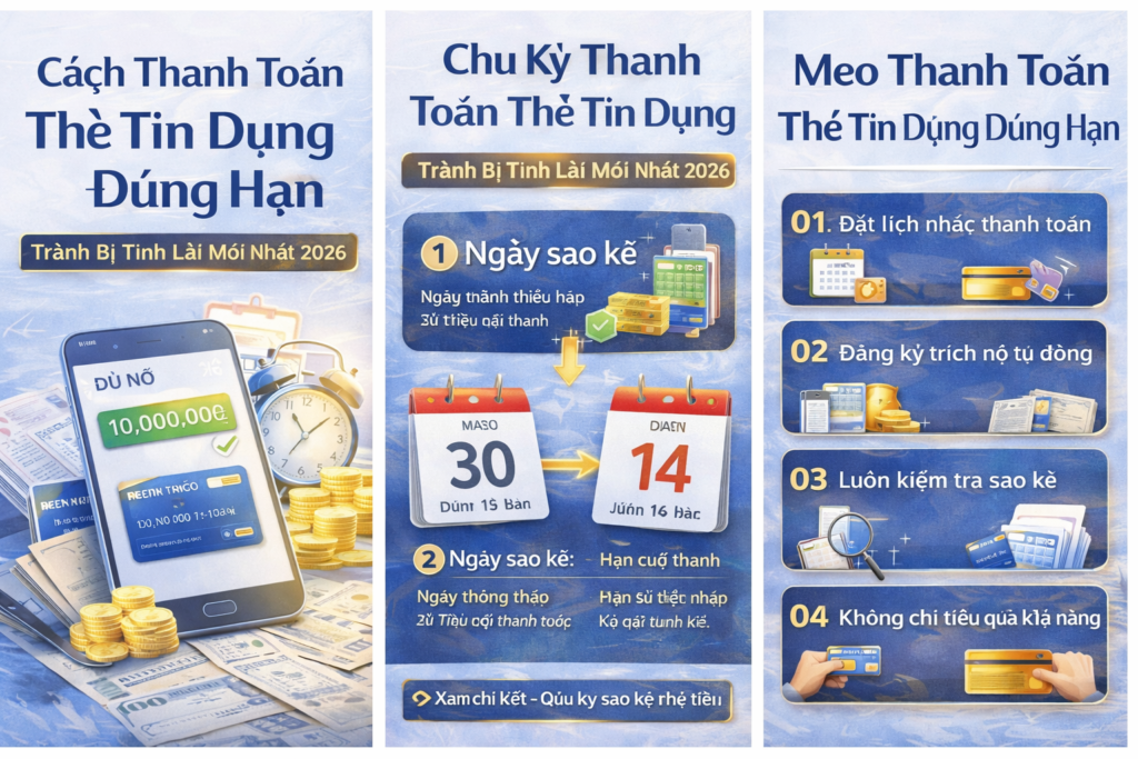 Cách thanh toán thẻ tín dụng đúng hạn